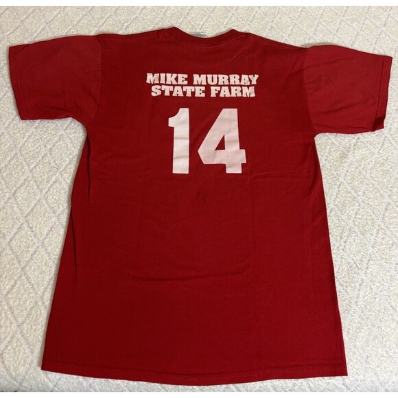 Vintage Phillies Mike Murray #14 State Farm 2 Sided Tee Red Men’s Size M - Picture 2 of 12